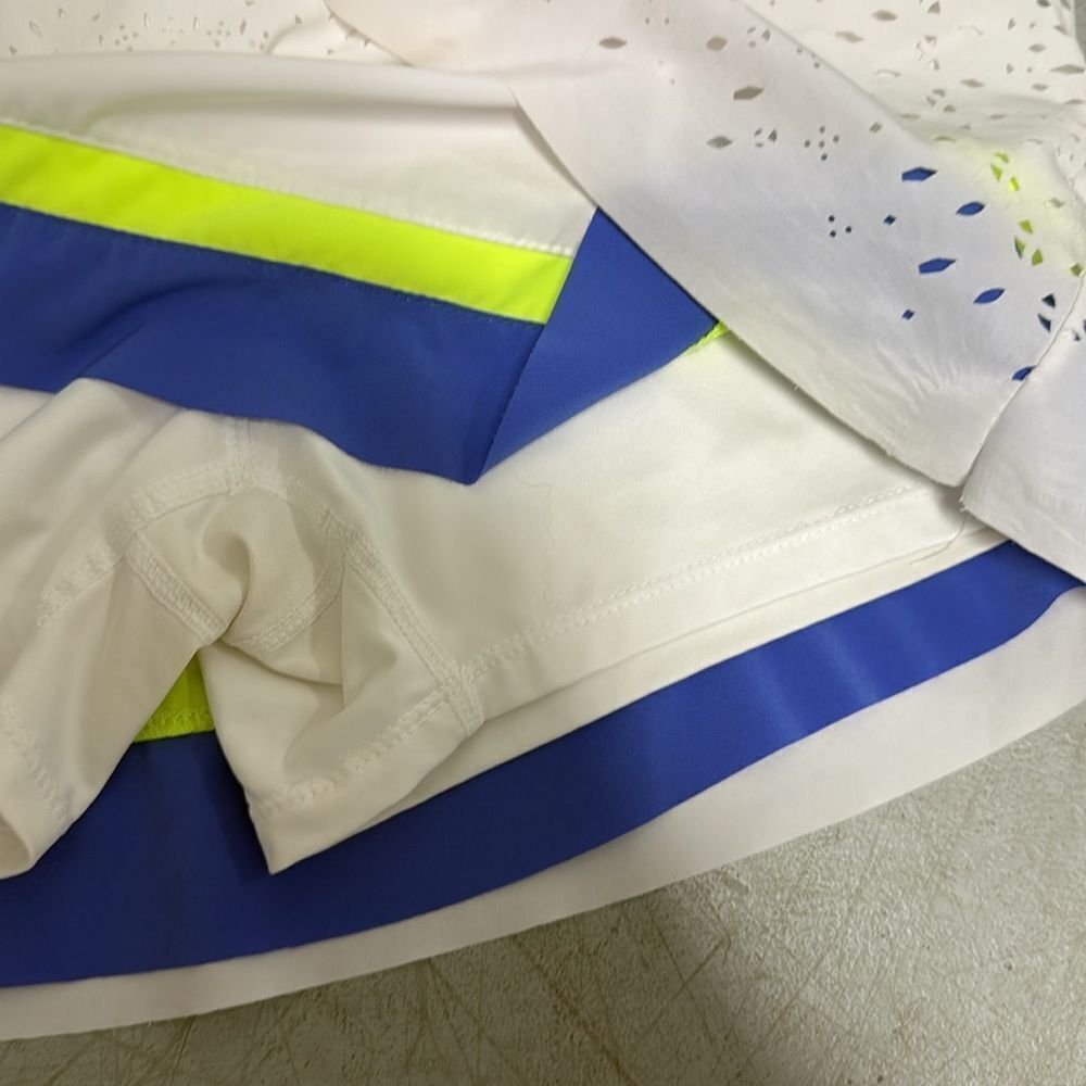 Lucky in Love White Blue Neon Athletic Skirt Like NEW Size Medium 💙 - Picture 3 of 5